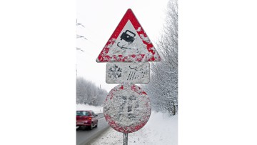 Verkehrsschild, Winter, Schnee