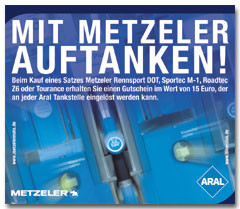 Beim Reifenkauf spendiert Metzeler 15 Euro Aral-Gutschein_230