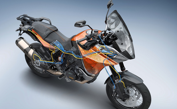 Erster Serieneinsatz von Motorcycle Stability Control in der KTM 1190 Adventure und Adventure R