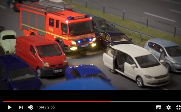 Kurzfilm, Rettungsgasse, animiert, Video, Feuerwehr, Miniatur Wunderland, Verkehrsteilnehmer, YouTube